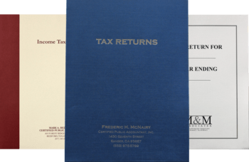 Custom Tax Return Folders Personalized with Logos and More in Many Ink Colors or Foil Stamping - ZBP Forms