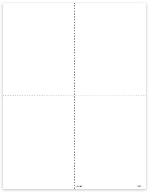 W2 Perforated 4up V1 Blank Paper without Instructions, 4up Quadrant Corner Format - ZBPforms.com