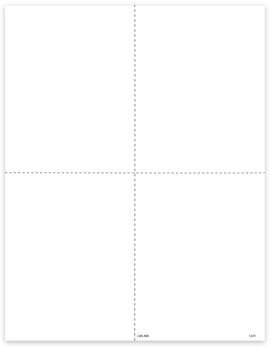 Blank W2 Perforated 4up V1 Paper, Corner Quadrant Layout, Blank Back - ZBPforms.com