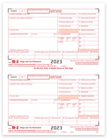 W2 Tax Forms, Red Copy A Forms for SSA, 2022 W-2 Forms for Employers. New Efiling Requirements for 2023 - ZBPforms.com