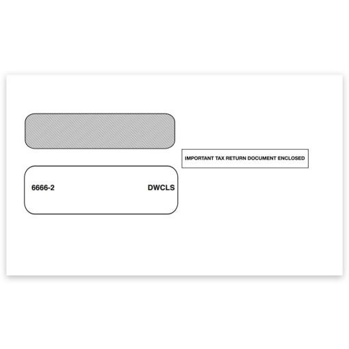 W2 Envelopes, for 2up W2 Forms, Self-Adhesive Seal, Double Window, Security Tint, "Important Tax Return Documents Enclosed" Envelopes - ZBPforms.com