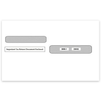 W2 Envelopes 4up V1 Quadrant Corner Format, "Important Tax Return Documents Enclosed" on Front, Gum Moisture Seal - ZBPforms.com