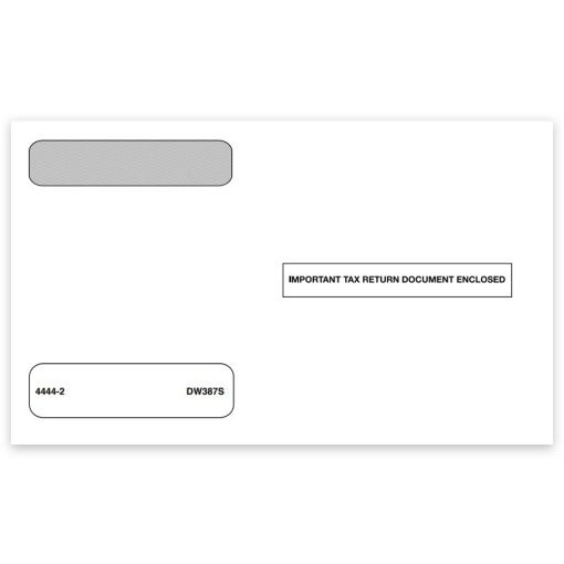 W2 Envelopes, for 4up V2A Horizontal Alternate W2 Forms, Self-Adhesive Seal, Double Window, Security Tint, "Important Tax Return Documents Enclosed" Envelopes - ZBPforms.com