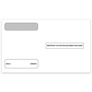 W2 Envelopes 4up V2A Horizontal Format, "Important Tax Return Documents Enclosed" on Front, Adhesive, Self-Seal Flap - ZBPforms.com