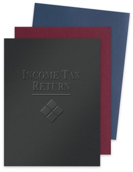 Embossed Client Income Tax Return Presentation Folders with Pockets - ZBPforms.com