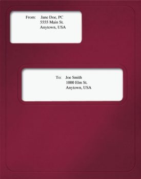 CCH Prosystem Tax Folders with Windows in Burgundy Red - ZBPForms.com