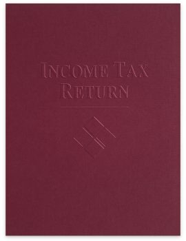 Burgundy, Embossed Client Income Tax Return Presentation Folders with Pockets - ZBPforms.com