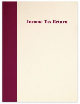 Dark Red-Ivory Client Income Tax Return Presentation Folder with Pockets, Prestigious Design - ZBPforms.com