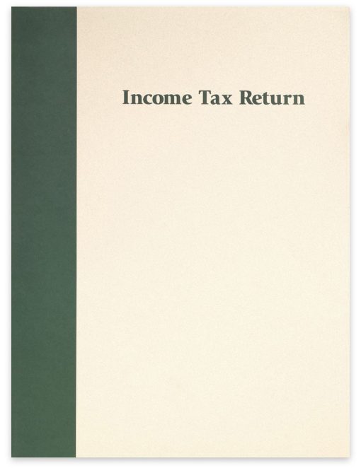 Green-Ivory Client Income Tax Return Presentation Folder with Pockets, Prestigious Design - ZBPforms.com