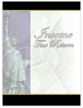 Client Income Tax Return Presentation Folders with Pockets, Patriotic Statue of Liberty Design - ZBPforms.com