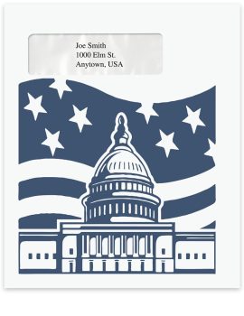 Large, Patriotic Design Envelope with One Window - ZBP Forms