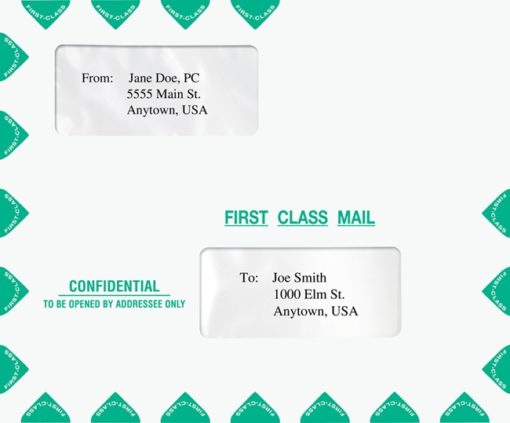 Large Window Envelope in Landscape (Horizontal) Format with First Class Mail Graphics PEM13 - ZBP Forms
