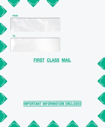 First Class Mail Envelope 9x12 with Top Double Window PEU21 PEL12 - ZBP Forms