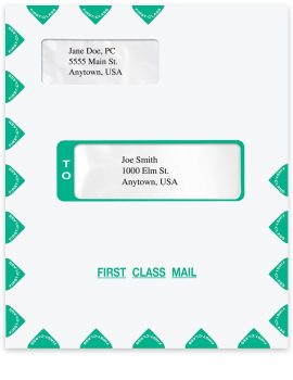 Large First Class Mail Envelope with Offset Alternate Windows for Address Coversheets 9-5/8" x 11-1/8" - ZBPforms.com