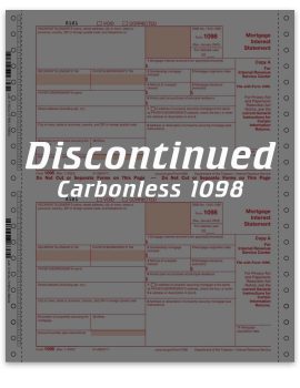 1098 Carbonless forms are discontinued in 2022. Online Filing Options Replace - DiscountTaxForms.com