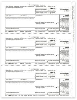 Form 1099C for Cancellation of Debt. Official Debtor Copy B 1099-C Forms - ZBPforms.com