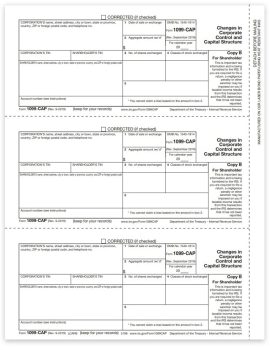 Form 1099CAP for Changes in Corporate Control or Capital Structure. Official Shareholder Copy B 1099-CAP Forms - ZBPforms.com