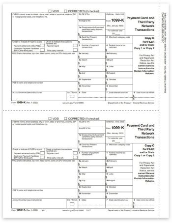 Form 1099K for Payment Cards and Third-Party Network Transaction Reporting. Official State or File Copy C 1099-K Forms - ZBPforms.com