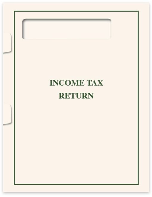 1040 Window Client Income Tax Return Presentation Folder with Pocket and Side-Staple Tabs - ZBPforms.com