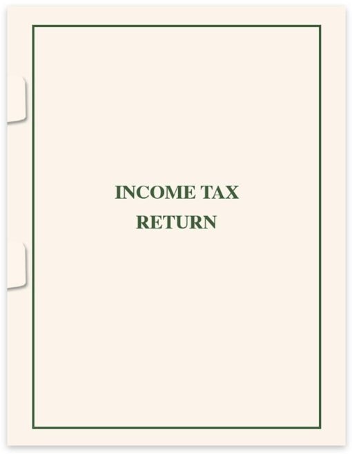 Client Income Tax Return Cover with Side Staple Tabs - ZBP Forms