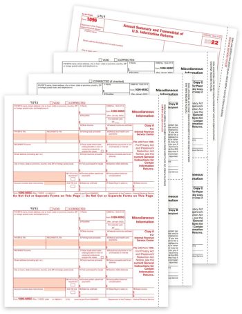 1099MISC Tax Form Set for 2022. Payer and Recipient Copies. Miscellaneous Income Reporting 1099-MISC Official IRS Forms - ZBPforms.com