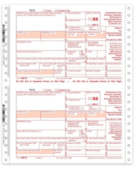 Carbonless 1099R Tax Forms, Continuous 4-Part Format, Official 1099-R Tax Forms - ZBPforms.com