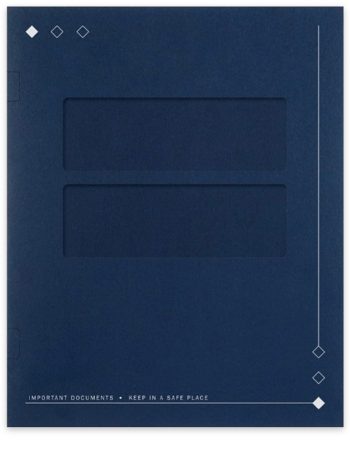Window Tax Folder, Software Compatible, Dark Blue with Diamond Design - ZBPforms.com
