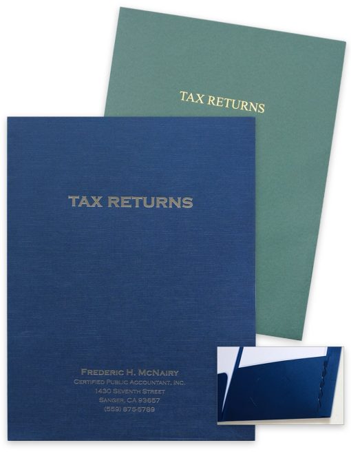 Custom Foil Stamped Tax Folders with Expanding Pockets - ZBPforms.com