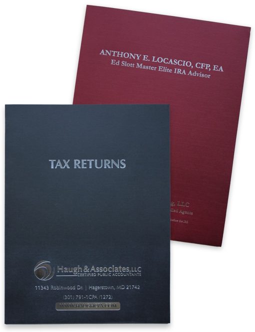 Foil Stamped Tax Return Folders with Pockets, Custom Foil Stamping - ZBPforms.com