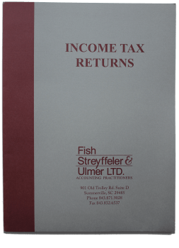 Custom Tax Folder, Dark Red Ink on Grey Paper - ZBPforms.com