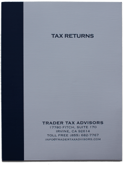 Custom Tax Folders with Blue Ink on Grey Paper - ZBPforms.com
