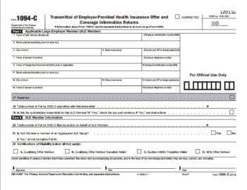 ACA Form 1094-C Transmittal for 1095B Forms - ZBPForms.com