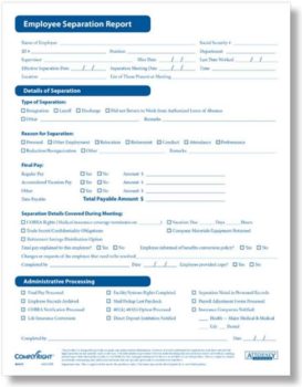 Employee separation report forms by ComplyRight - ZBP Forms
