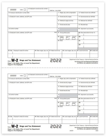 W2 Tax Forms, Employer Copy D-1 Forms for State, City or File. 2022 W-2 Forms for Employers - ZBPforms.com
