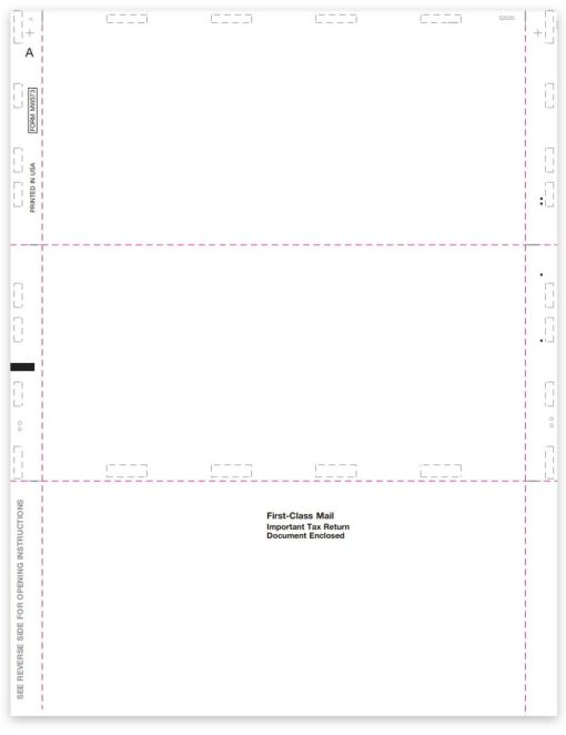 Pressure Seal Paper for 1099 Forms, 3up Blank - ZBPforms.com