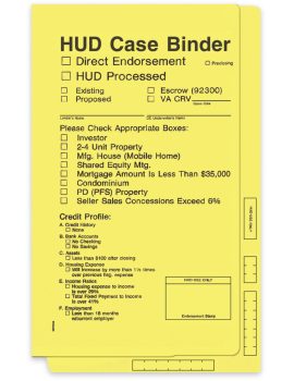 HUD Case Binder Folder, Yellow - ZBPforms.com