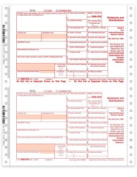 Carbonless 1099DIV Forms, Continuous 4-Part, Official 1099-DIV Tax Forms - ZBPforms.com