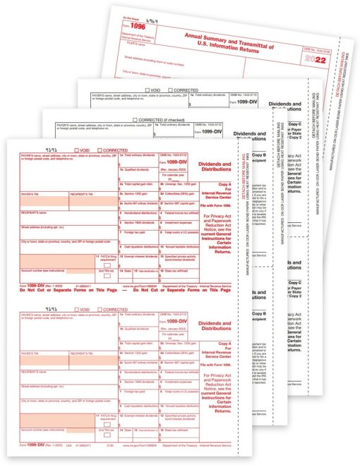 1099DIV Tax Form Sets for 2022. Official IRS 1099-DIV Forms - ZBPforms.com