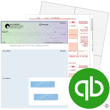 Intuit Quickbooks 1099 & W2 Tax Forms, Envelopes and Business Checks, 100% Compatible - ZBPforms.com
