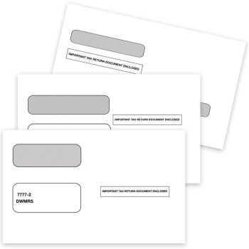 1099 Envelopes, Security Window Envelopes for 1099 Forms in 2up, 3up, 4up formats, "Important Tax Return Document Enclosed" printed on front - ZBPforms.com