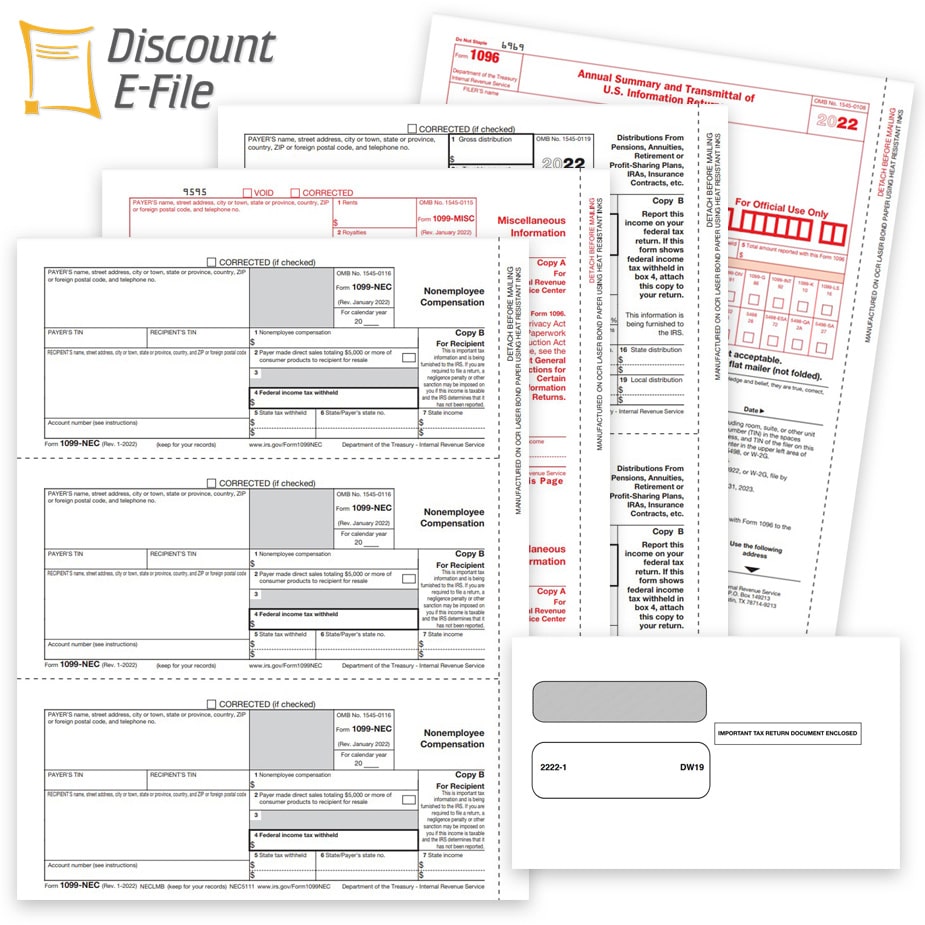 Official 1099 Forms for 2022, Preprinted 1099 Tax Forms, Envelopes and More - ZBPforms.com