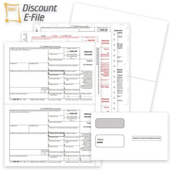 1099INT Tax Forms and Envelopes, Blank Perforated 1099INT Paper, Pressure Seal Forms - ZBPforms.com