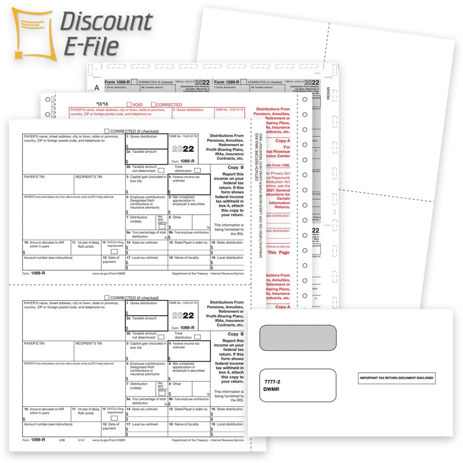 1099R Tax Forms and Envelopes, Blank Perforated 1099INT Paper, Pressure Seal Forms - ZBPforms.com