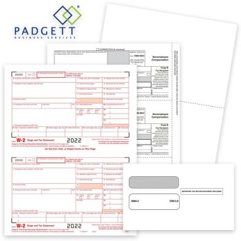 Padgett Software Compatible 1099 & W2 Tax Forms and Envelopes for 2022 - ZBPforms.com