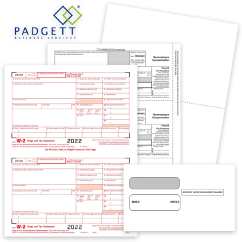 Padgett Software Compatible 1099 & W2 Tax Forms and Envelopes for 2022 - ZBPforms.com