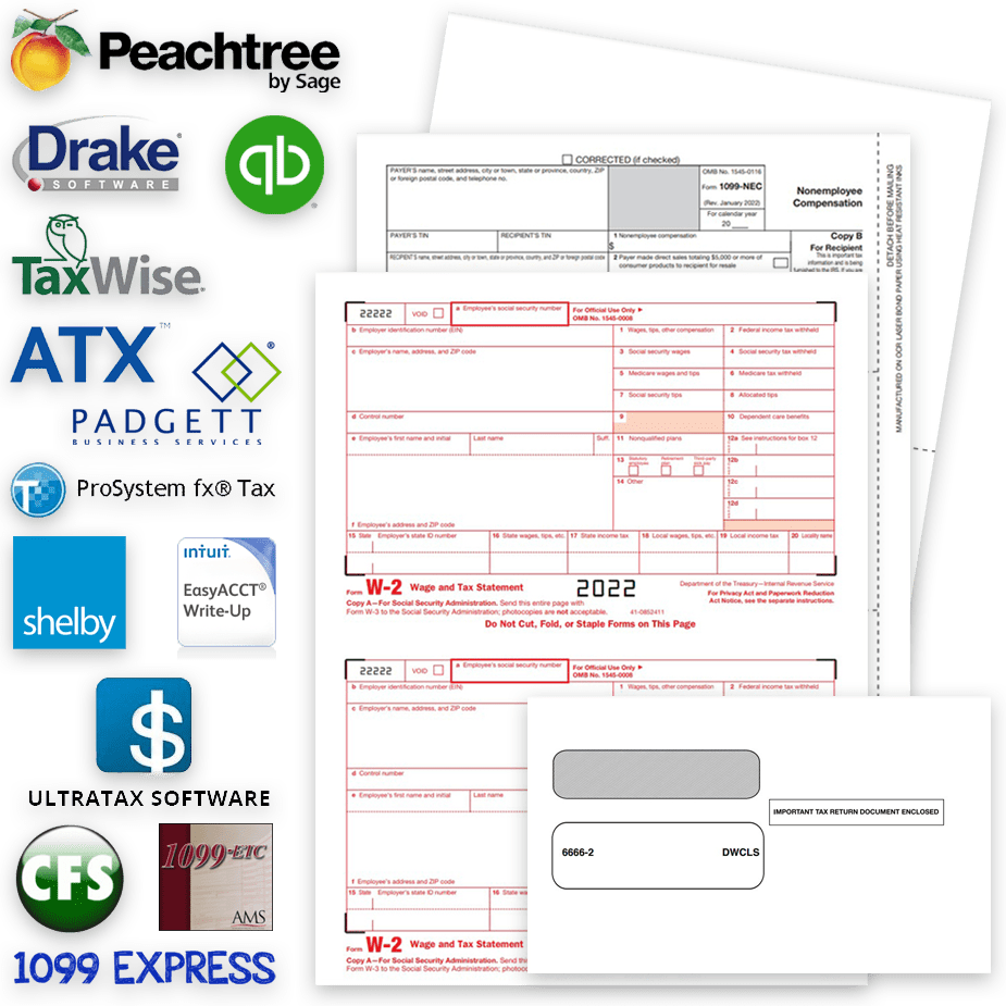Intuit QuickBooks Compatible Forms, 2022 Tax Forms and Logo Checks at Big Discounts, No Coupon Needed - DiscountTaxForms.com