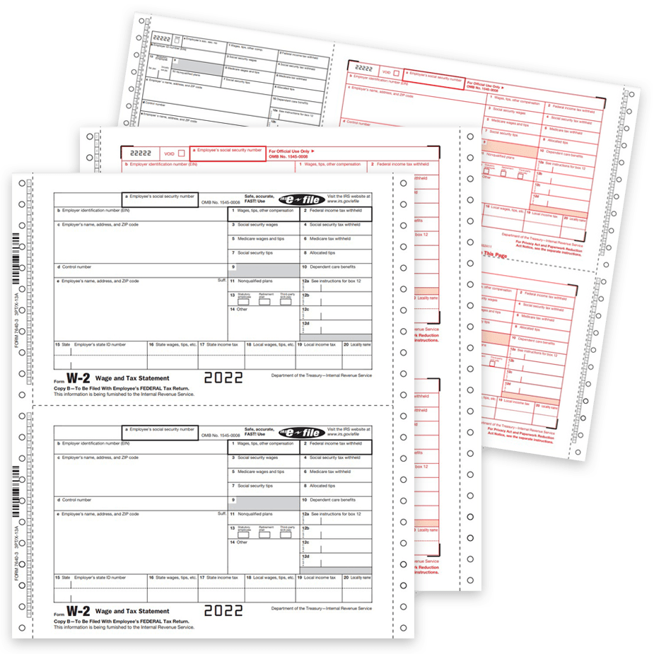 W2 Carbonless Continuous Tax Forms, Multi-Part W2 Forms for Employees and Employers - ZBPforms.com