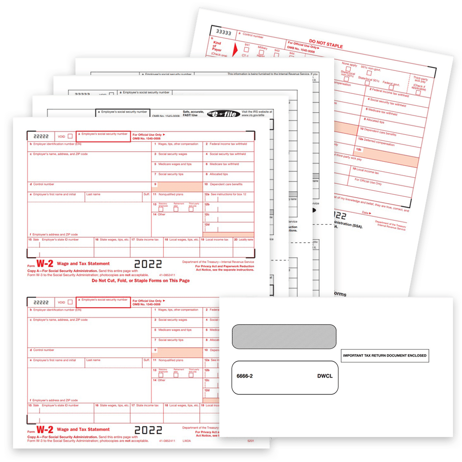 Official Preprinted W2 Tax Forms for 2022, Employee & Employer W-2 Forms - ZBPforms.com