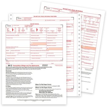 W3 Transmittal Forms for Filing W2 Copy A forms with the SSA - ZBPforms.com