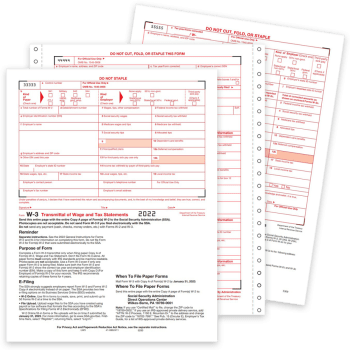 W3 Transmittal Forms for Filing W2 Copy A forms with the SSA - ZBPforms.com